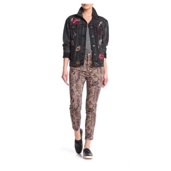 Free People High Waist Snakeskin Denim Jeggings Jeans - Picture 7 of 14